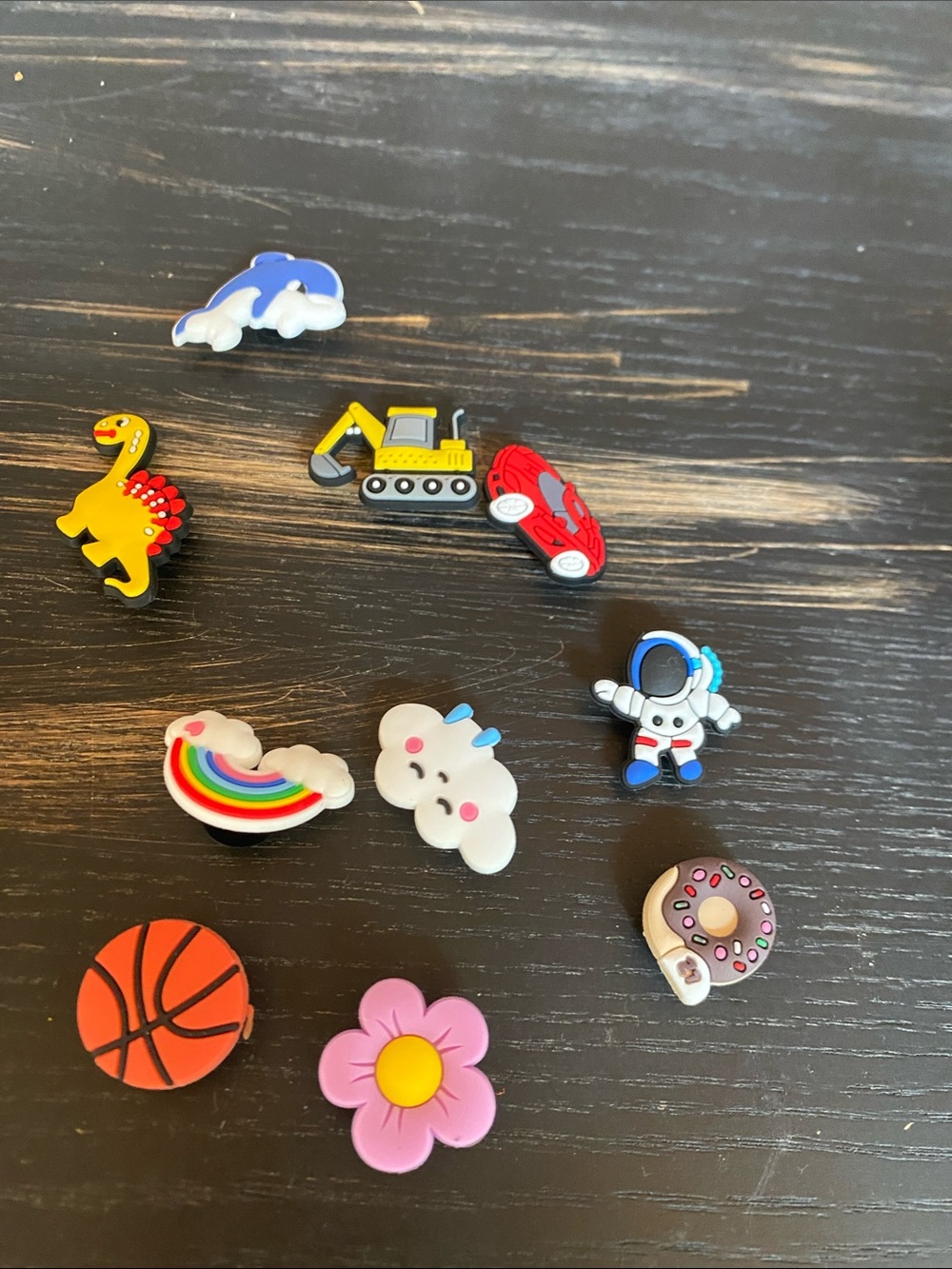 Jibbitz Colorful Charm Shoe Pins - Assorted Blue Yellow, Red, Pink, Orange crocs